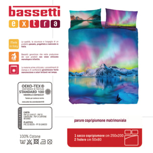 BASSETTI completo letto IMAGE serie stampa in digitale alta definizione animali natura paesaggi balza applicata 100% cotone – Made in ITALY (BOSCO, MATRIMONIALE)