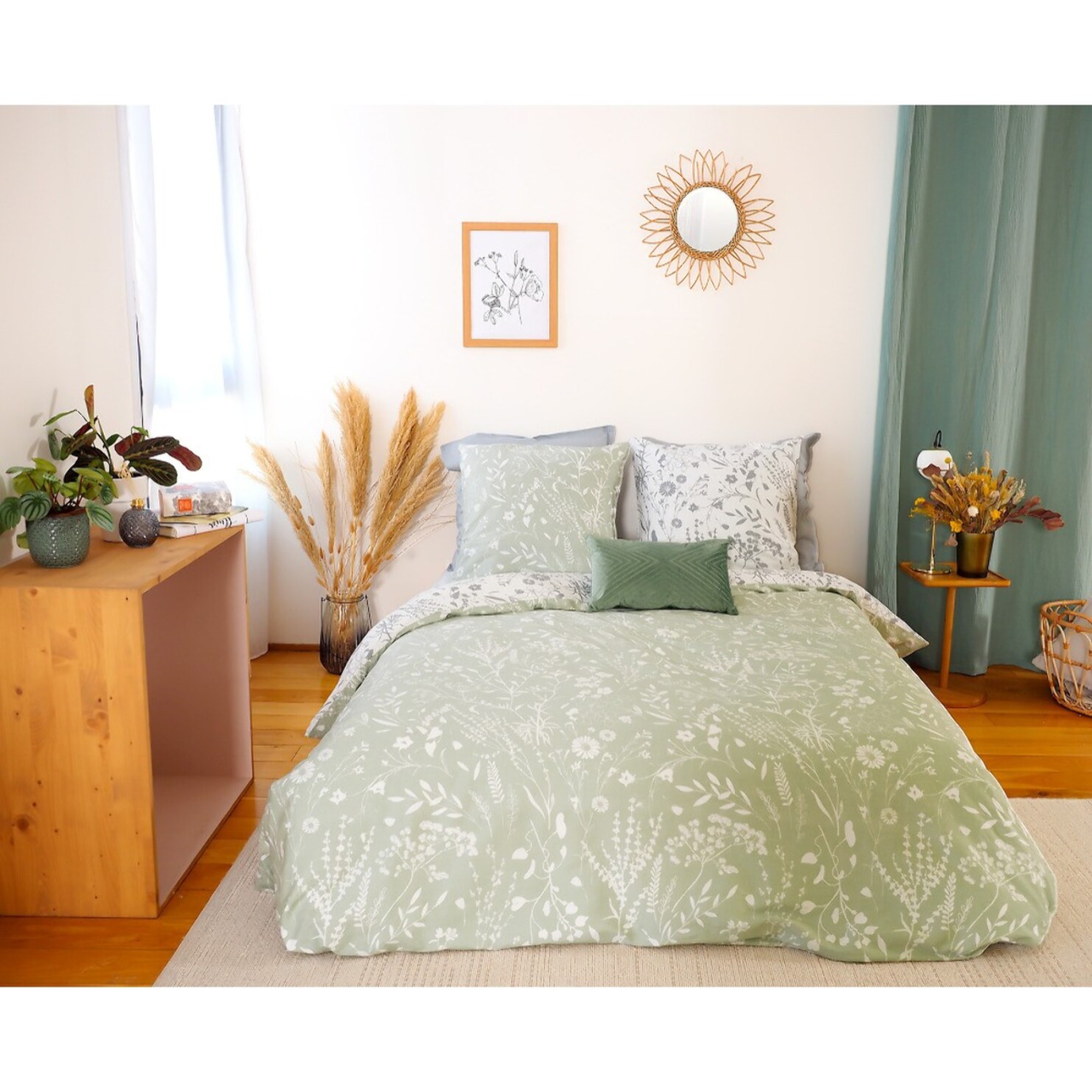 Parure Housse De Couette 3pcs 100% Satin De Coton 78fils Susie