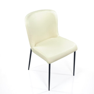 Lot de 2 chaises de salle à manger Tomasucci TRYUN, en tissu, beige, 59 × 49 × 82 cm