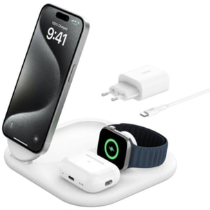 Chargeur induction BELKIN induction 15W 3en1 blanc