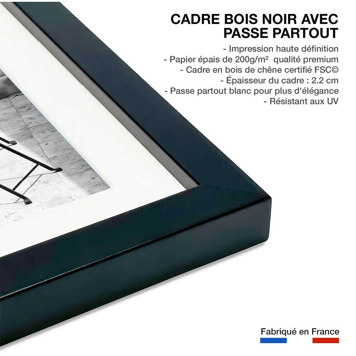 Affiche pause détente Affiche sous cadre noir