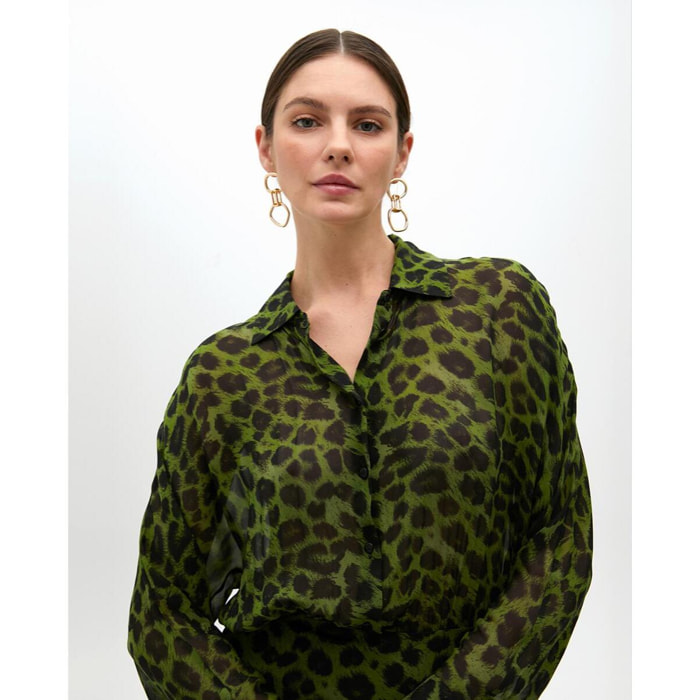 Abito Camicia Stampato Fluido