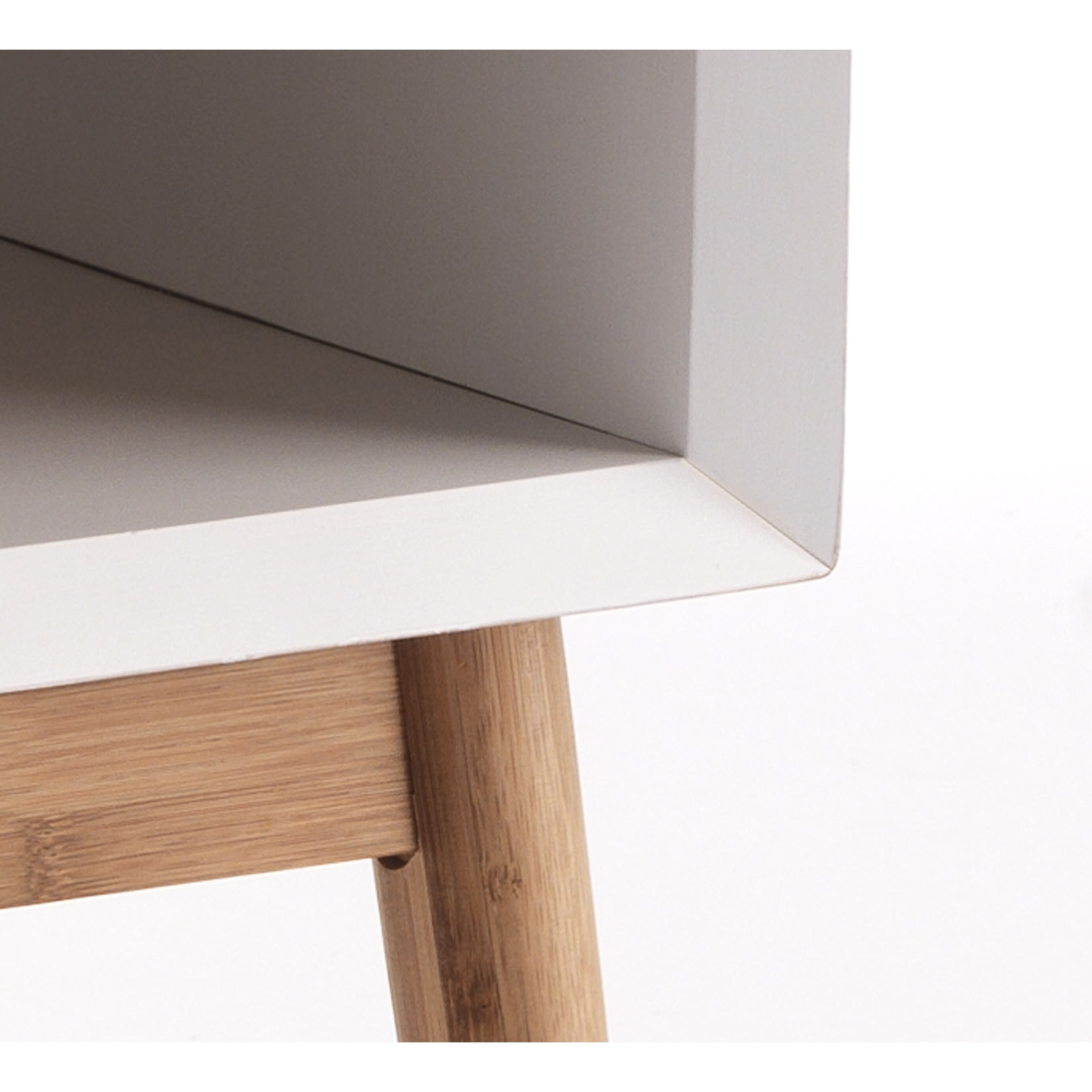 Table d’appoint Tomasucci HIJO, en bois, blanc, 42 × 30 × 58 cm