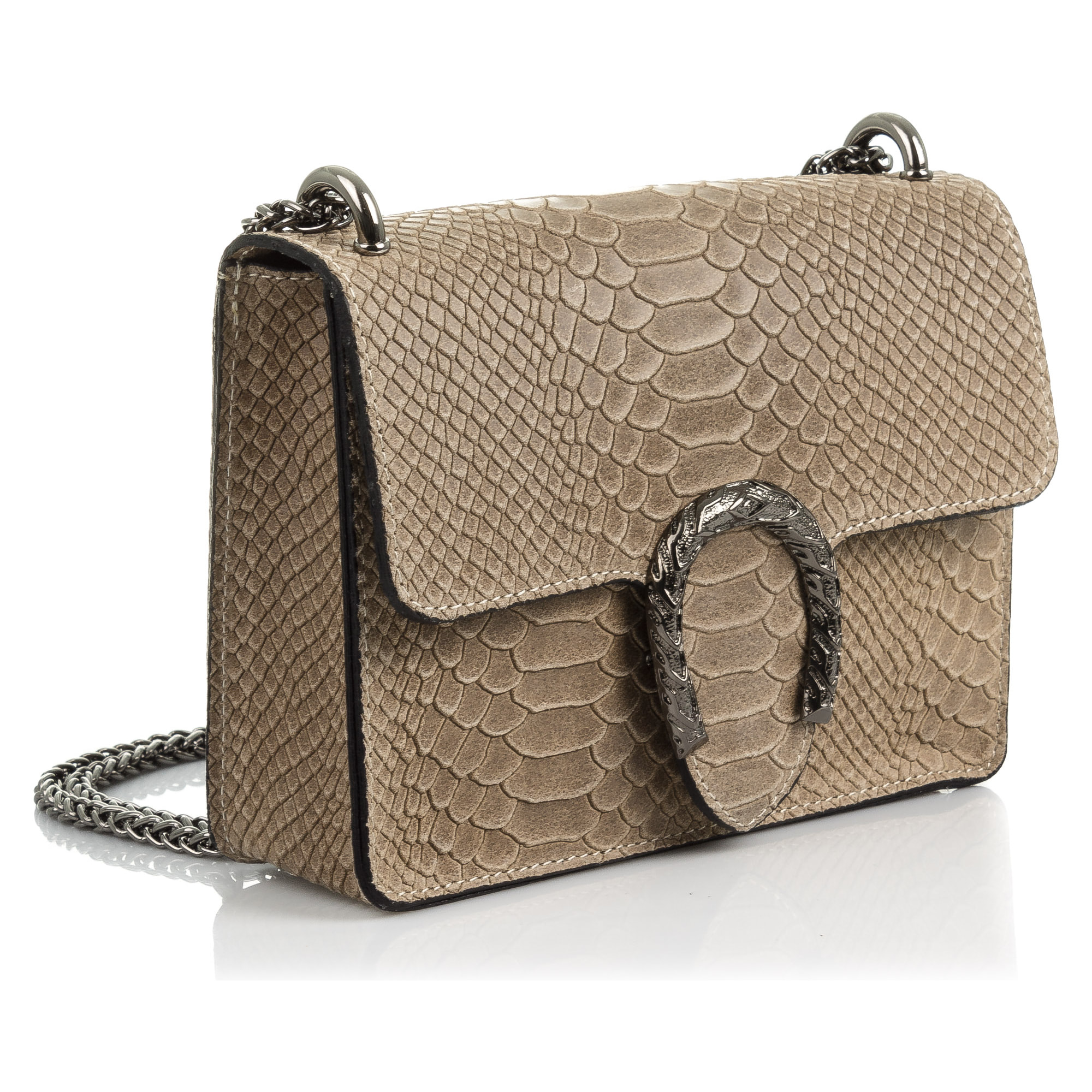 Lorenza Borsa a mano Donna.Pelle autentica Scamosciato Incisione Serpente