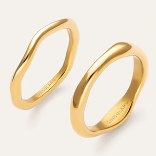 Anello Set di 2 Anelli Nea Acciao Placcato Oro