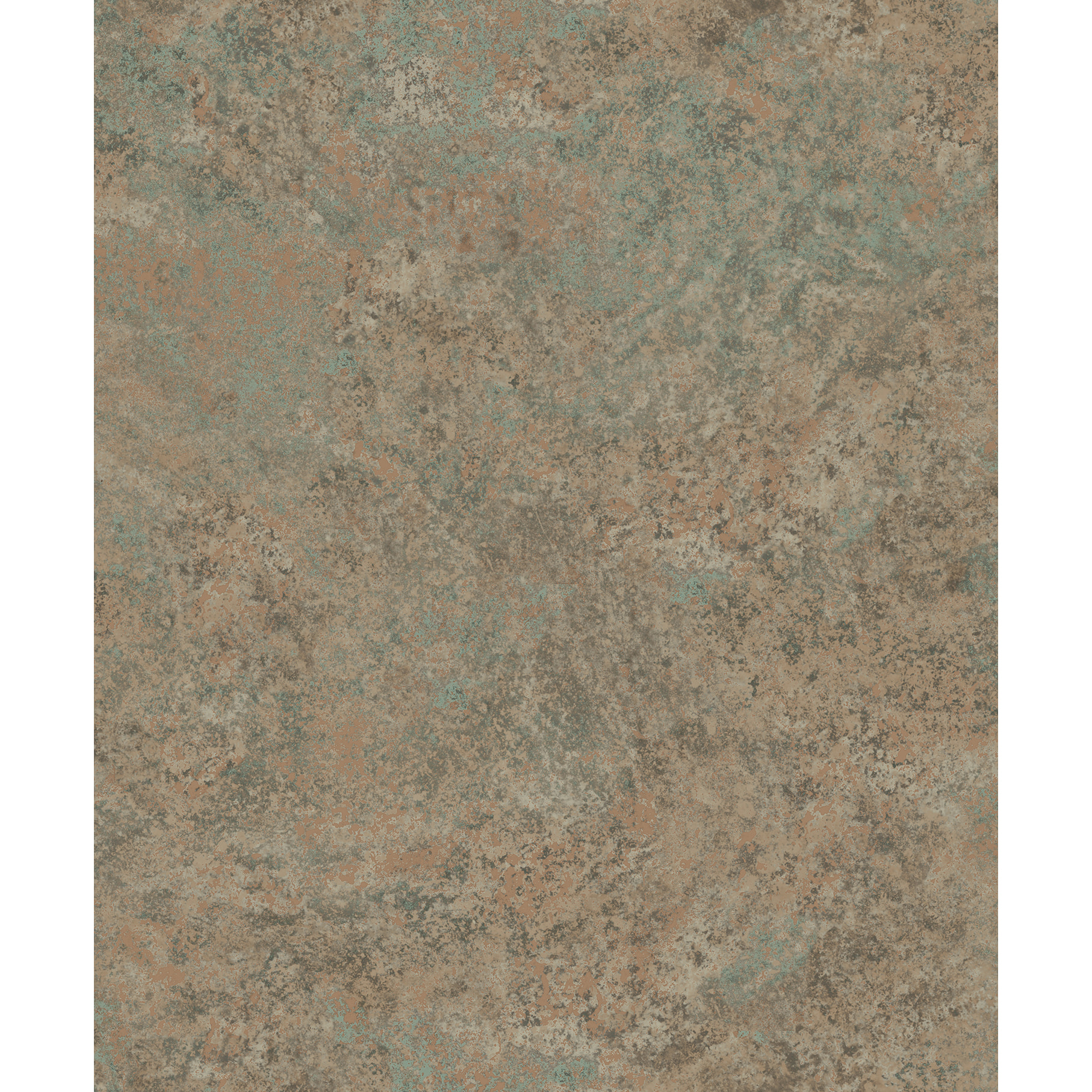 Papier peint effet bronze oxydé cuivre et sauge