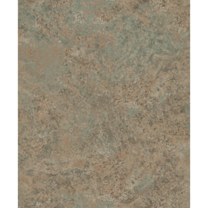 Papier peint effet bronze oxydé cuivre et sauge