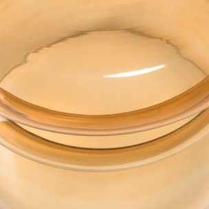 HORTENSE - Table d'appoint design en verre fumé couleur marron clair