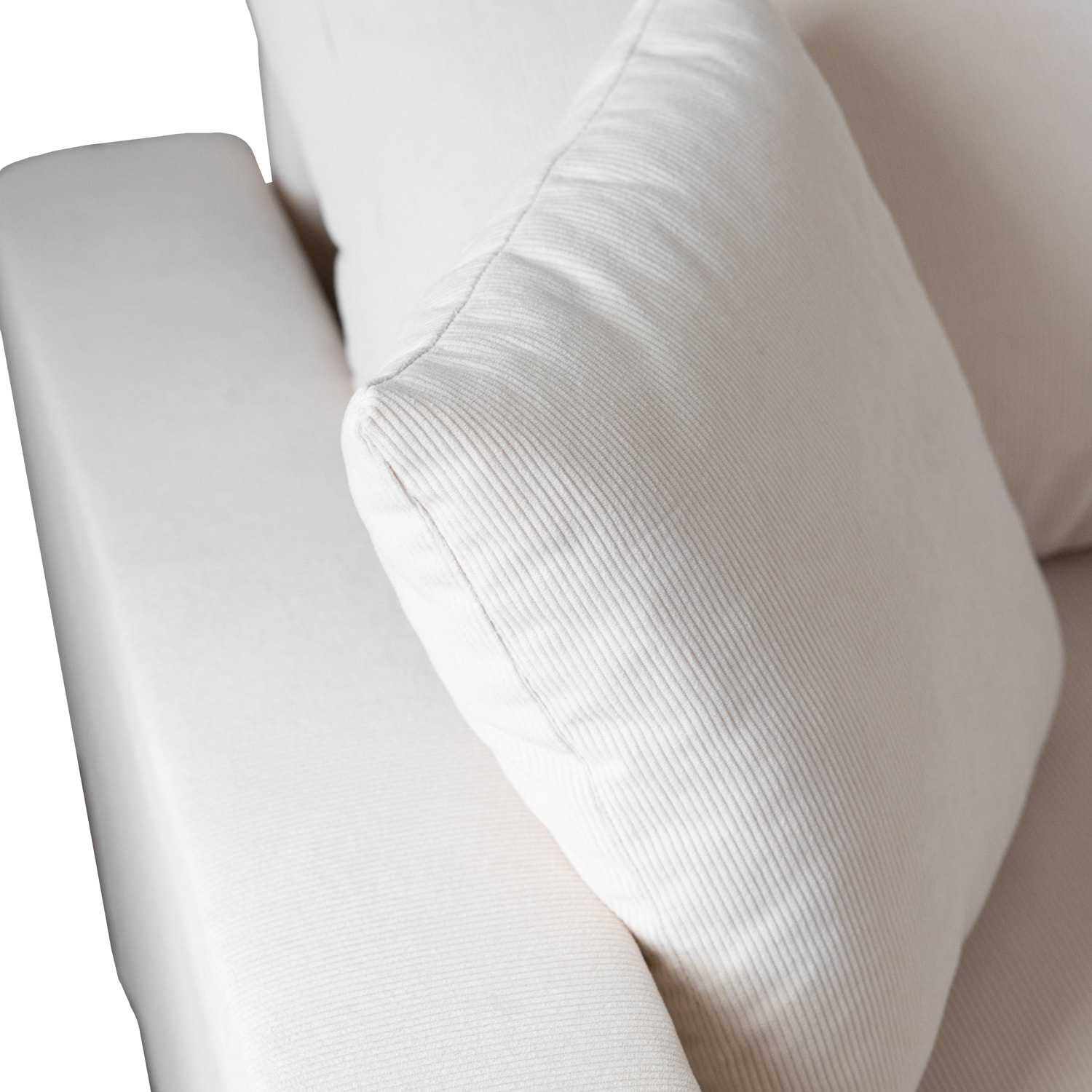 Canapé d'angle convertible CLARK 3 places en velours côtelé beige