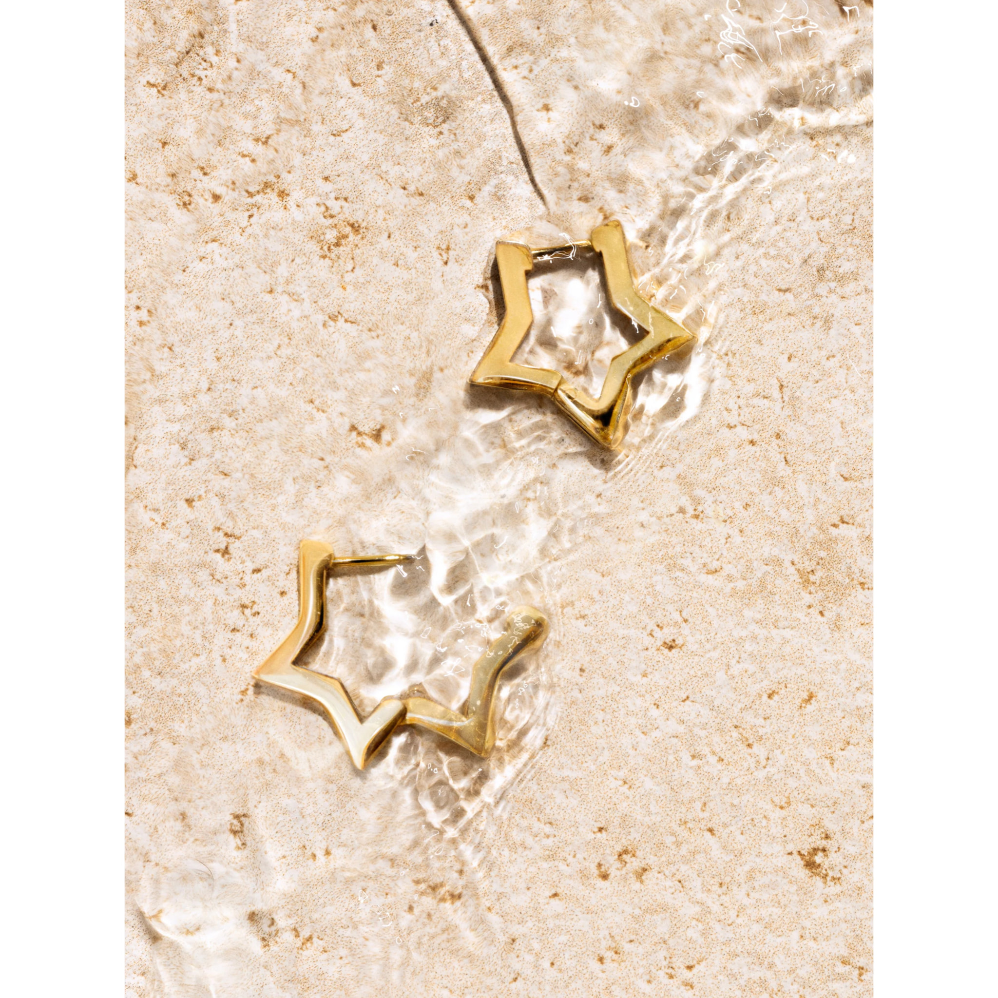 Pendientes Superstar Acero Baño Oro