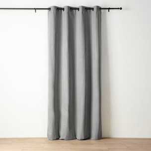 Rideau occultant chiné à oeillets - Gris Chiné