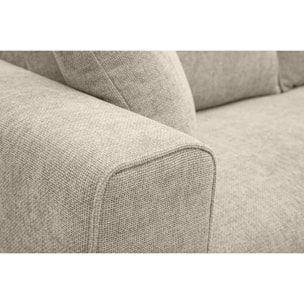 Canapé design 3 places en tissu effet velours texturé beige PEPPER