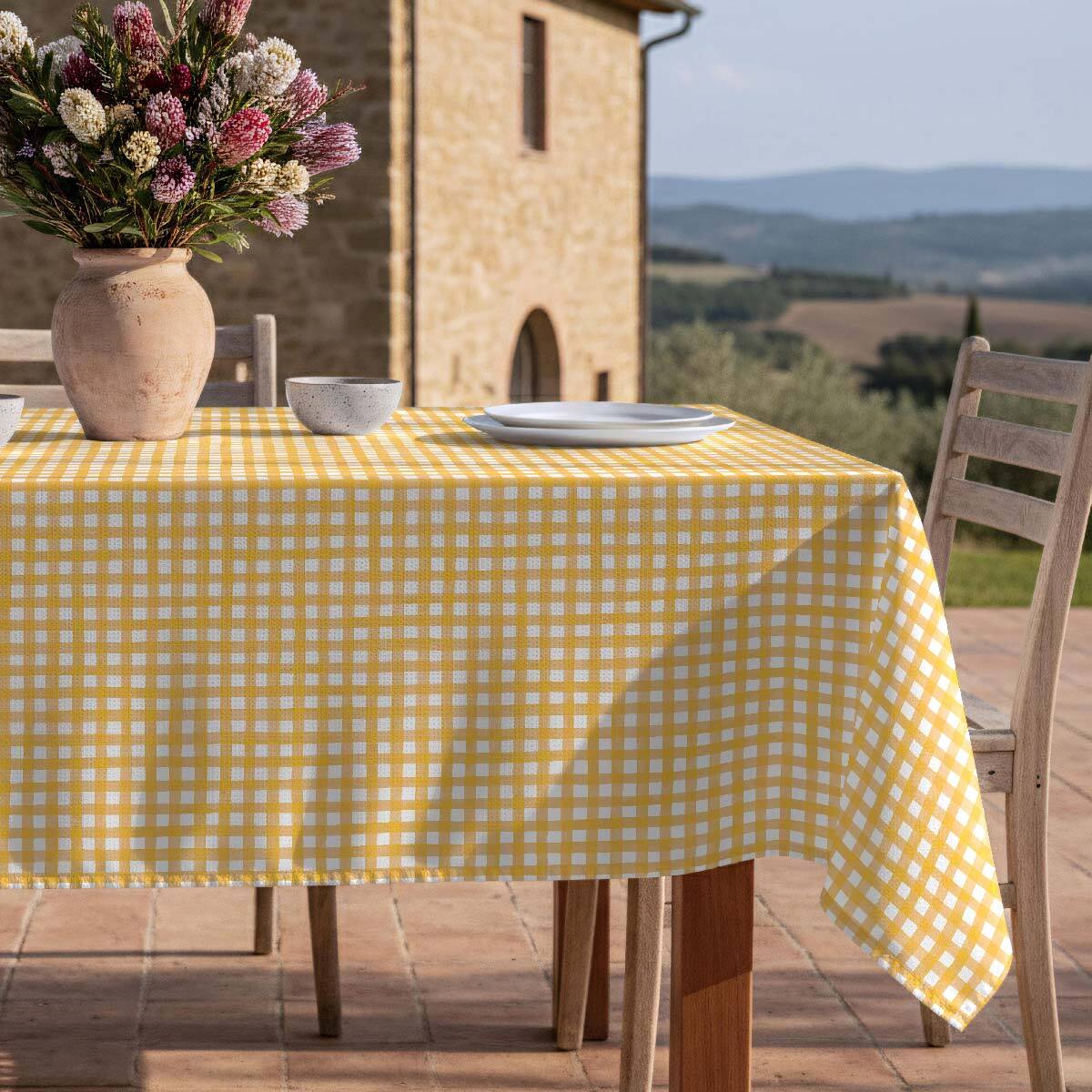 Nappe anti-taches Avignon Jaune - 100% coton -