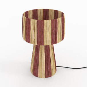 Lampe rayée terracotta en feuille de palmier - Soléa
