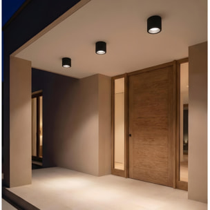 LEDS C4 Plafon Ip66 Cosmos Led Ø168Mm Led 23W Blanco Cálido - 3000K On-Off Gris Urbano