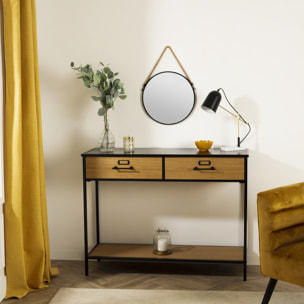 Console "Baris" - noir - 2 tiroirs