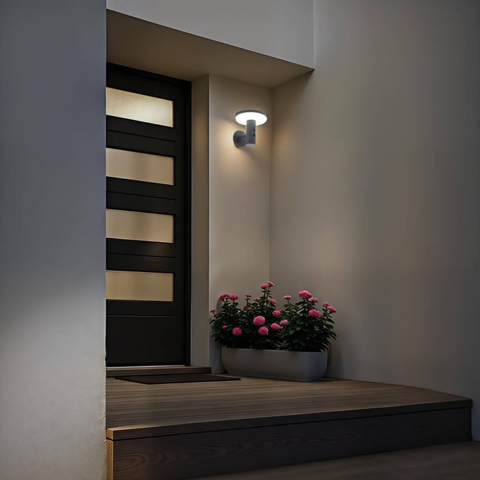 Applique Detekt solaire détecteur de mouvement gris graphite