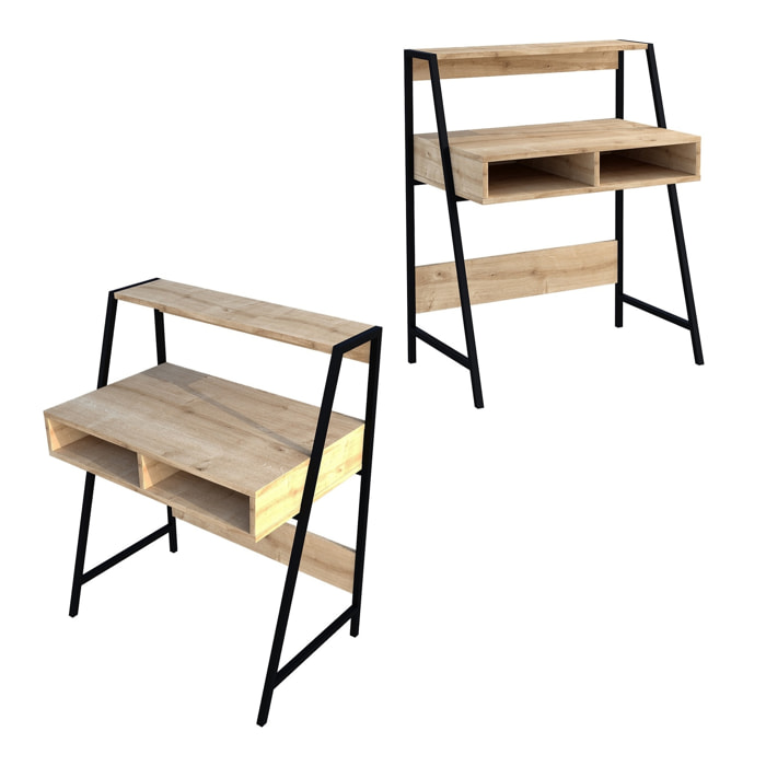 Escritorio,100% tablero de aglomerado rechapado en melamina, color roble