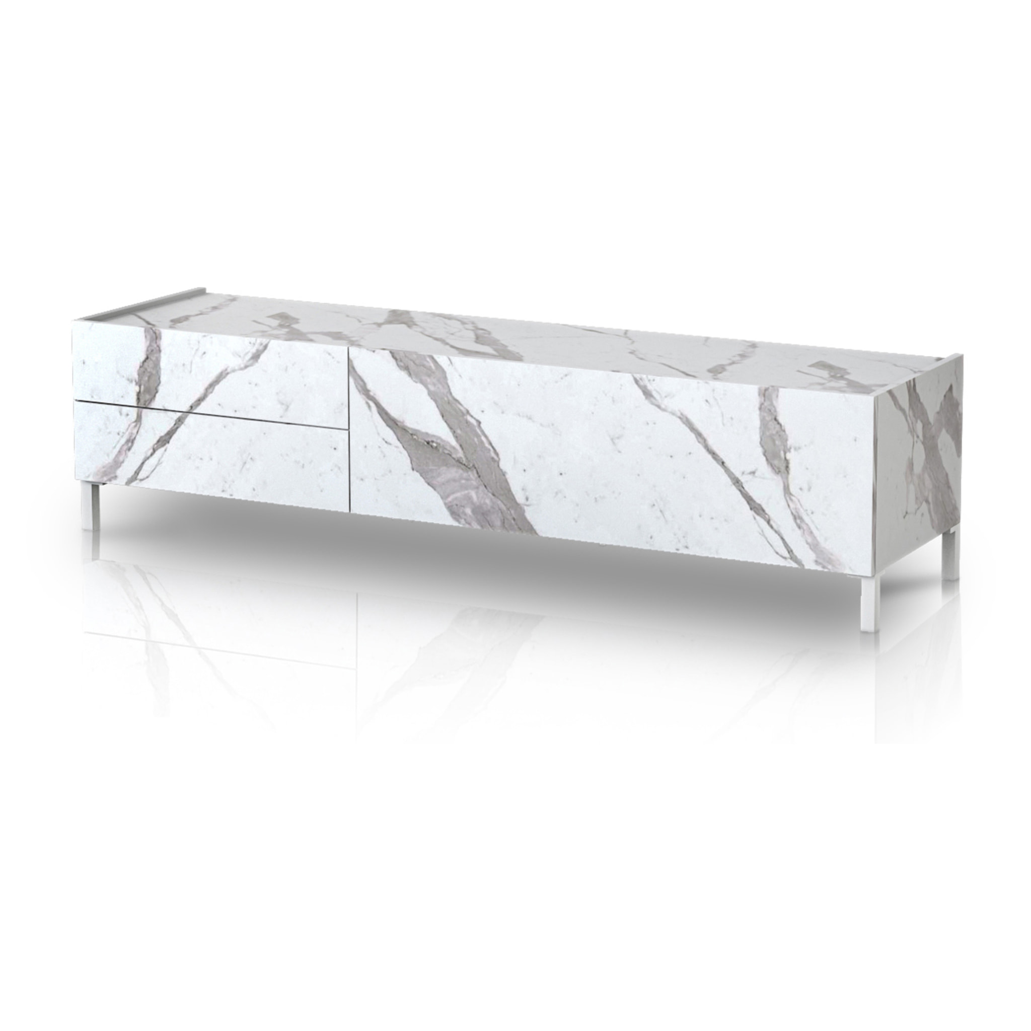 ORESTELUCHETTA porta TV BURHAM WHITE MARBLE