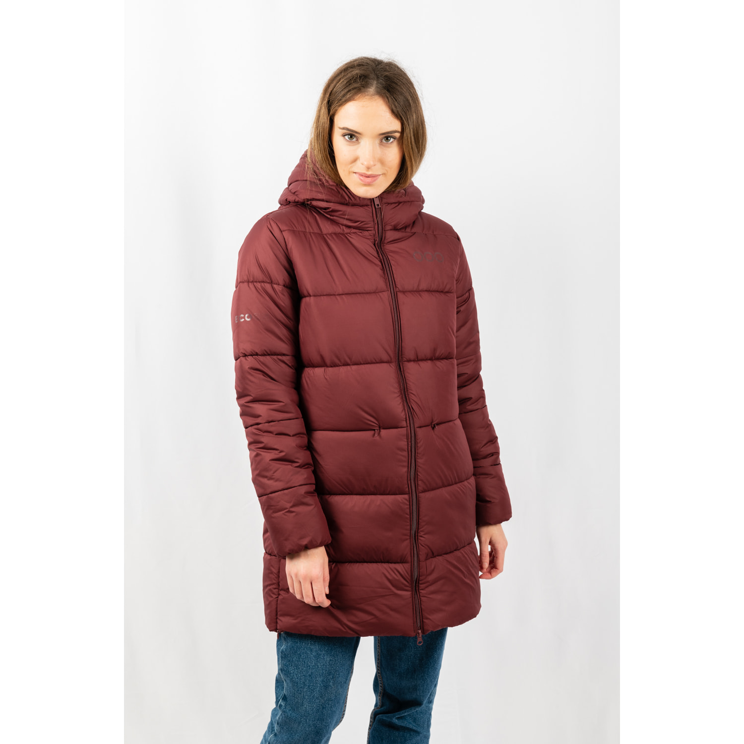 Chaqueta para mujer ECOON Paris Long Jacket - granate oscuro