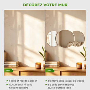 3 stickers miroirs rond et demi-lune