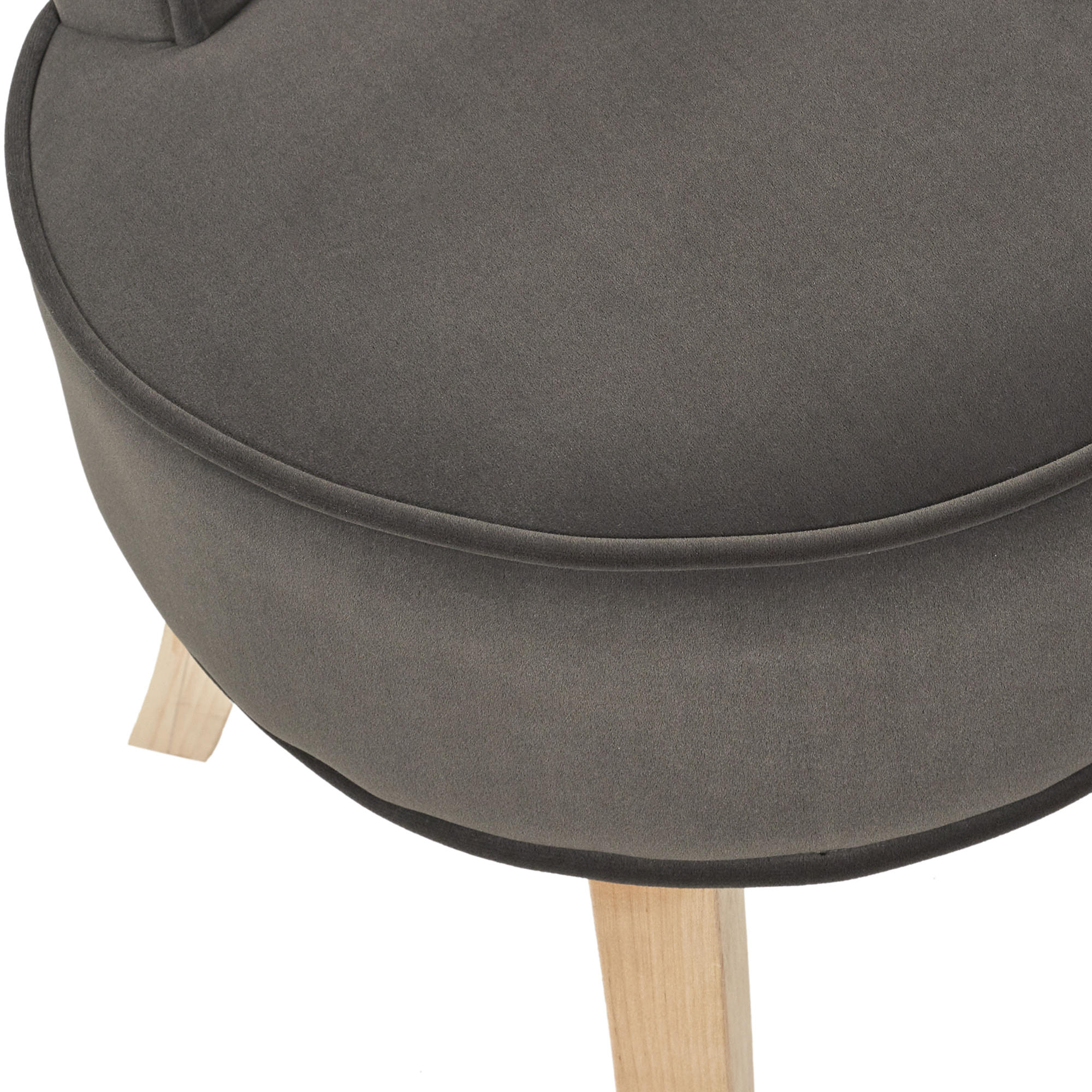 Tabouret Eleonor Velours Gris