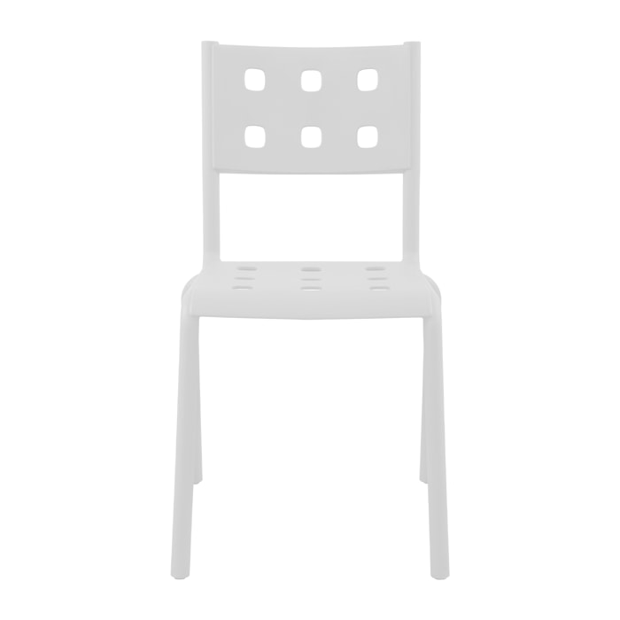 Set Da 4, Sedia Sibari In Polipropilene Bianca