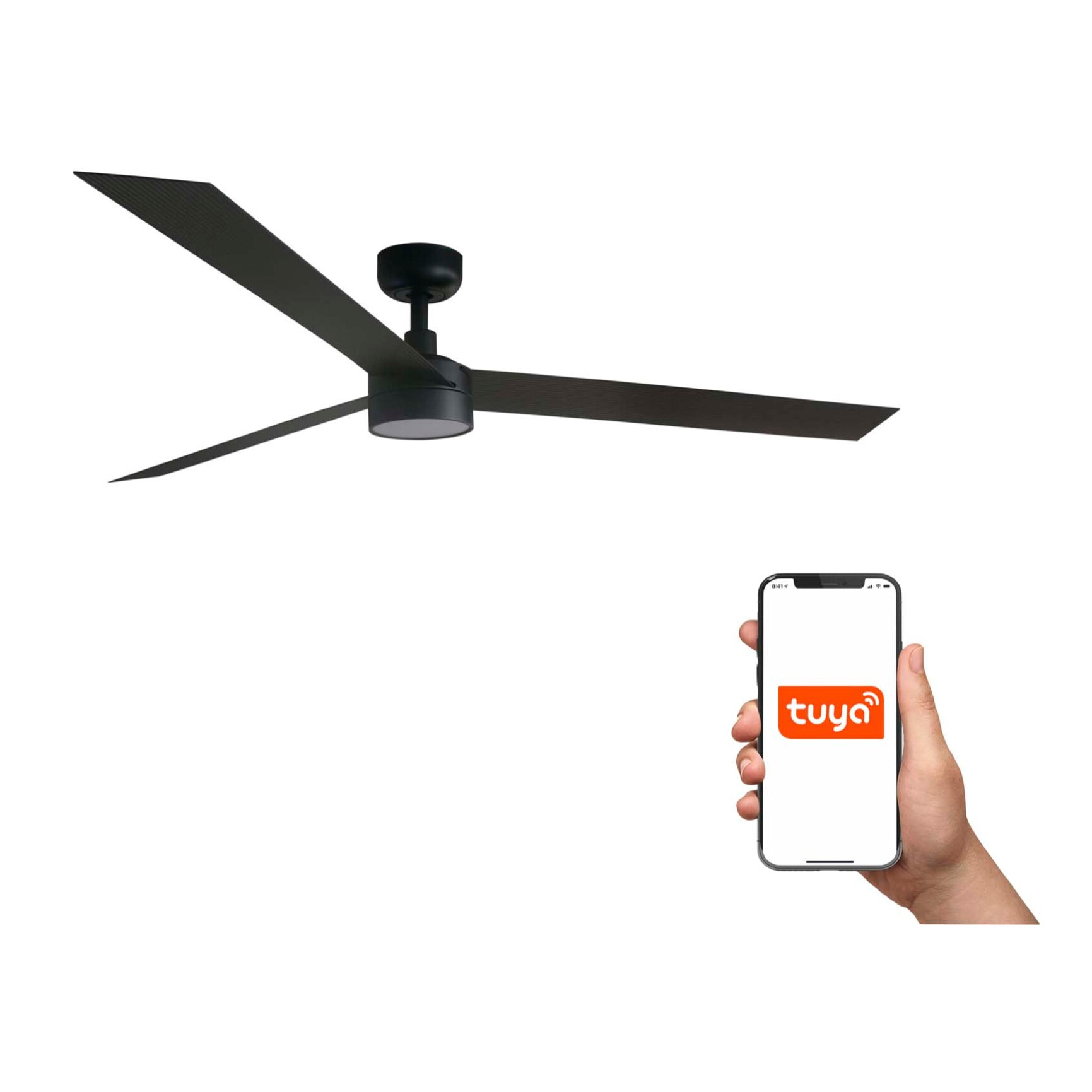 CRUISER XL LED Ventilateur de plafond noir TUYA