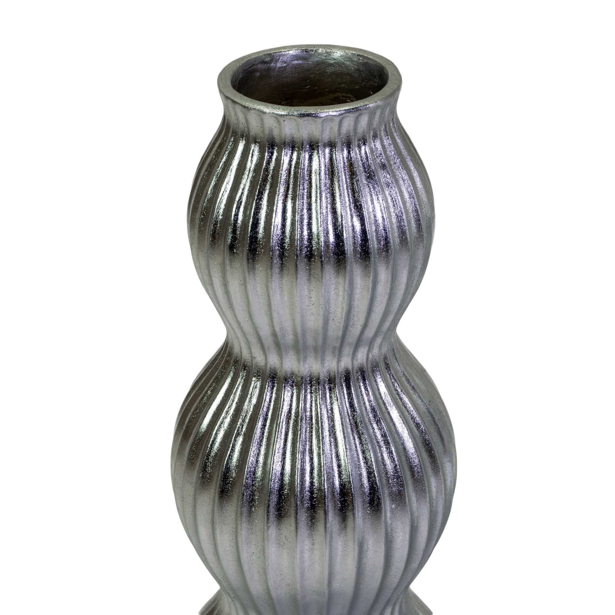 Portavaso in resina argento cm ø32h93