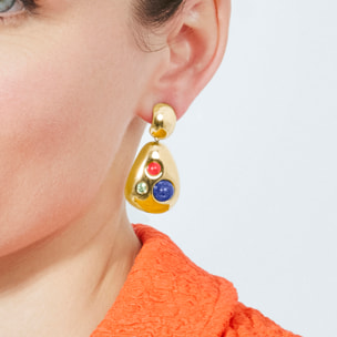 Pendientes Skun acabado oro amarillo 18k