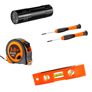 Set di attrezzi domestici con valigetta di trasporto e 22 pezzi.