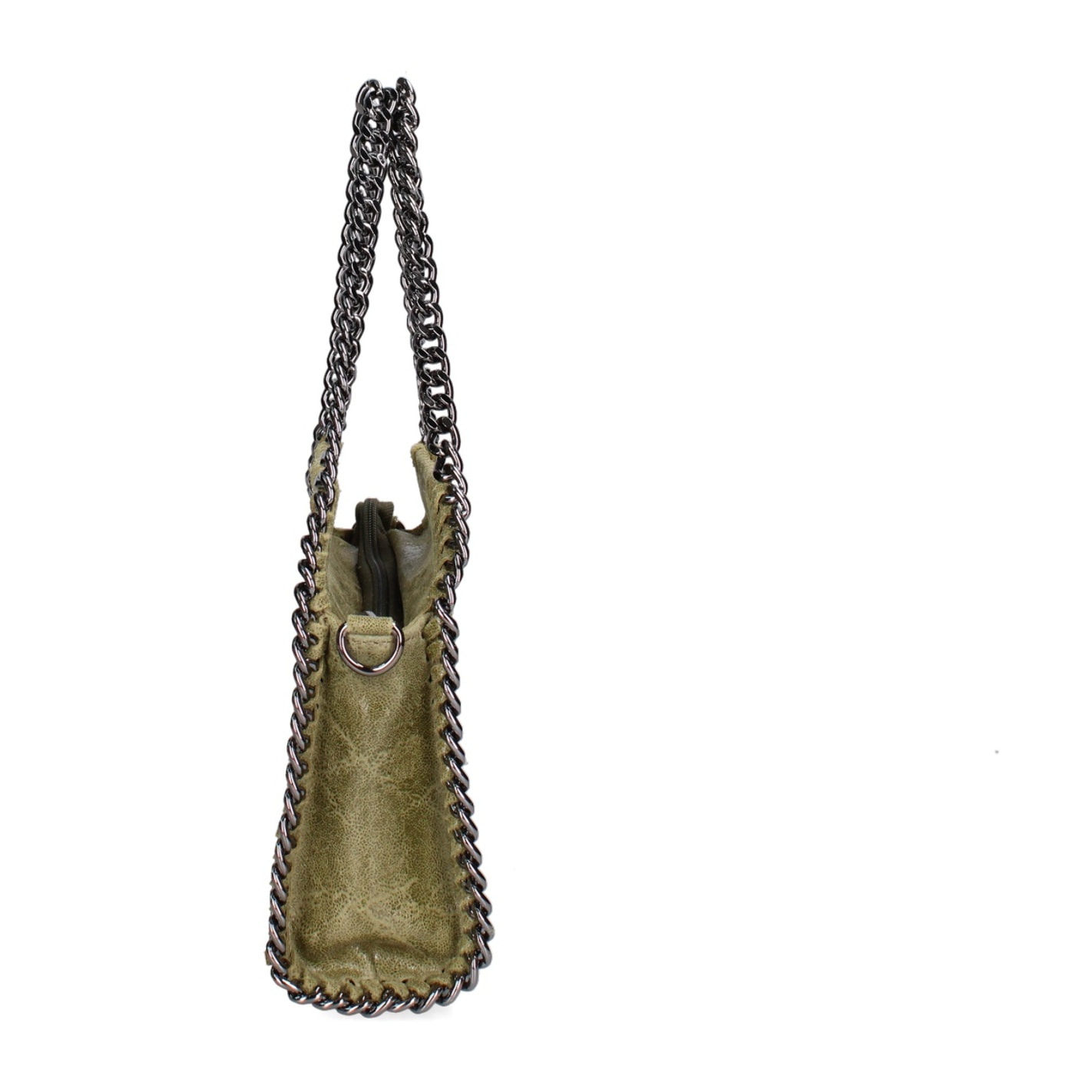 Borsa a mano da donna Made in Italy - Modello Zefira Chic - Pelle scamosciata stampata - 23.0 x 20.0 x 7.0 cm