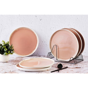 Assiette OXYGEN Ø27cm - 6 pièces - Rose poudre