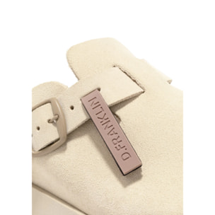 Sandalias Cerradas Vibe Clog Mujer Cierre Hebilla Beige