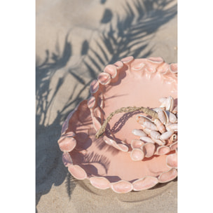 J-Line plat Ibiza Rond - céramique - rose/orange - large