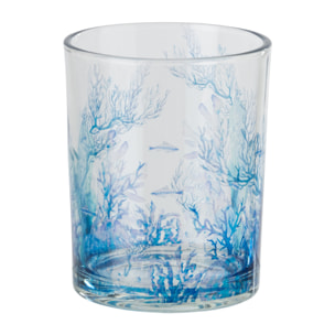 J-Line Photophore Corail - verre - bleu/transparent - medium