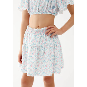Falda de Niña con Diseño de Mariposas en Blanco