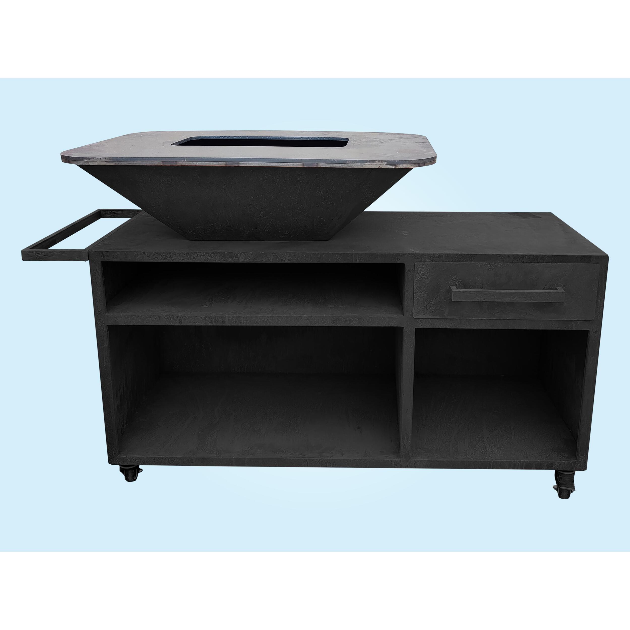 Barbacoa grande con mueble y plancha acero EFP56RECT B PURLINE  W