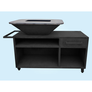 Barbacoa grande con mueble y plancha acero EFP56RECT B PURLINE  W