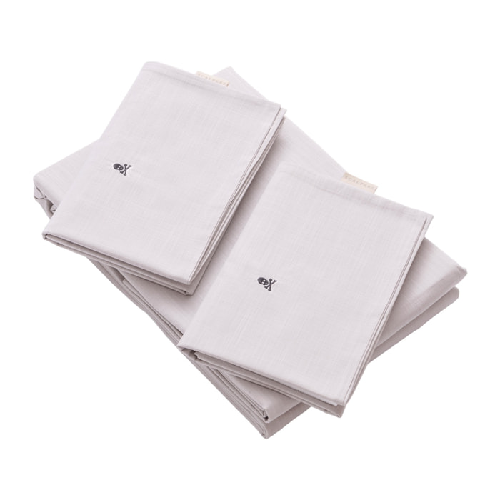 Set sábanas encimera + 2 fundas de almohada en color gris , 100% algodón scalpers home