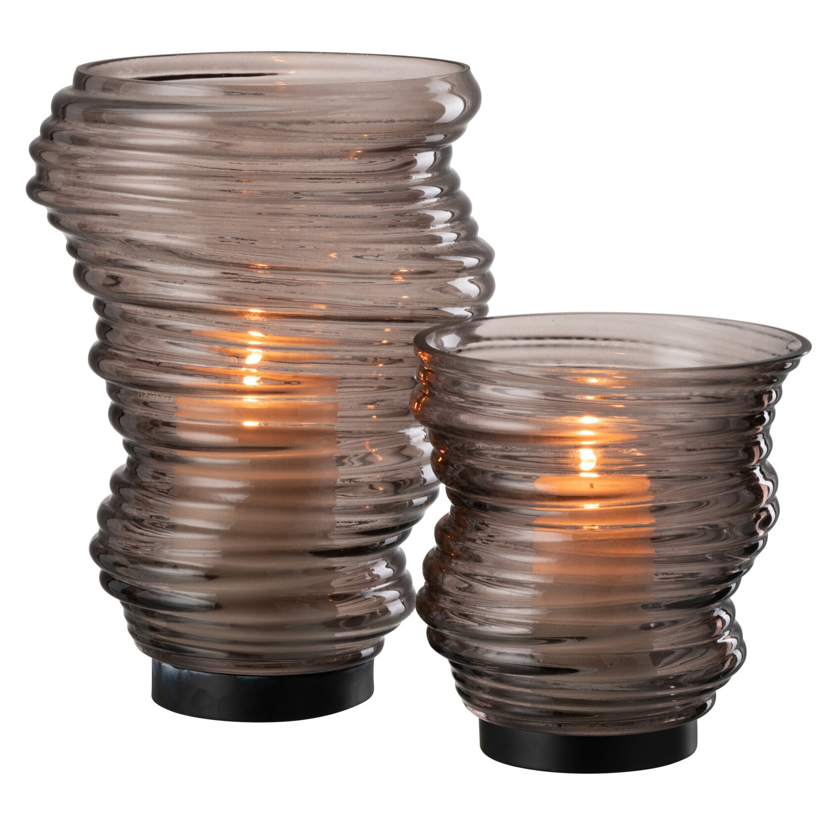 J-Line vase Tornado - verre - gris - small - Ø 16 cm