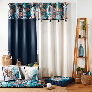 Rideau au top imprimé exotique - Naturel