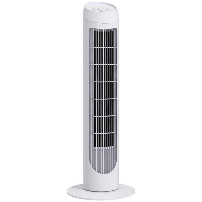 Ventilador de Torre 45W Ventilador Vertical Silencioso con 3 Velocidades Oscilación 70° para Salón Dormitorio Oficina Ø27x75 cm Blanco