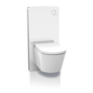 Glass bâti-support pour WC suspendu, hauteur 100,3 cm, double chasse 3/6 L, blanc (SATAMGW-FR)