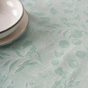 Nappe anti-taches jacquard Bacoli 32010D2 Turquoise