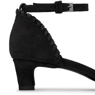 Zapato tacón Adela en serraje con tacón de 4 cm