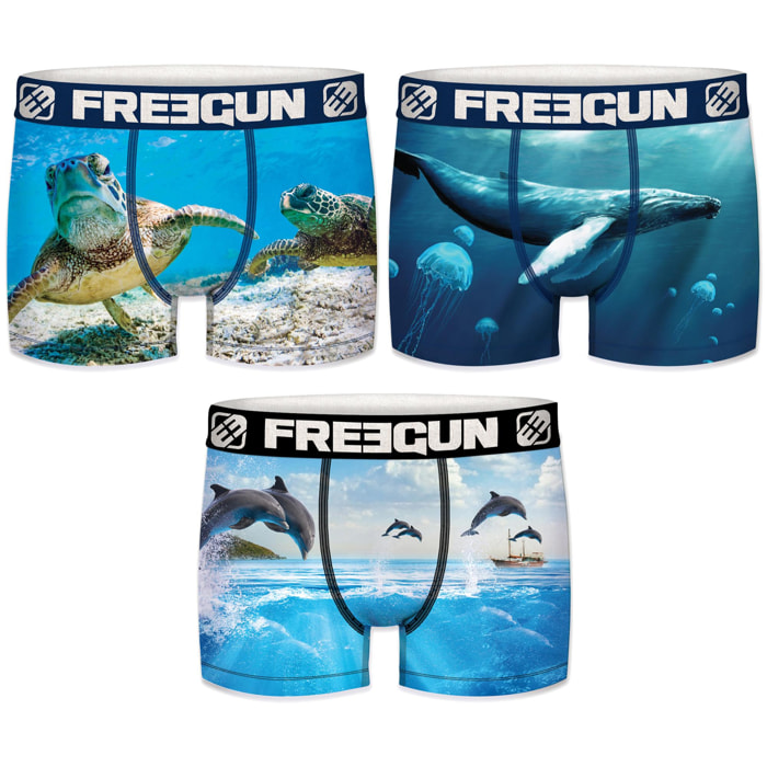 Pack de 3 Boxers FREEGUN - POLIÉSTER RECICLADO - para hombre