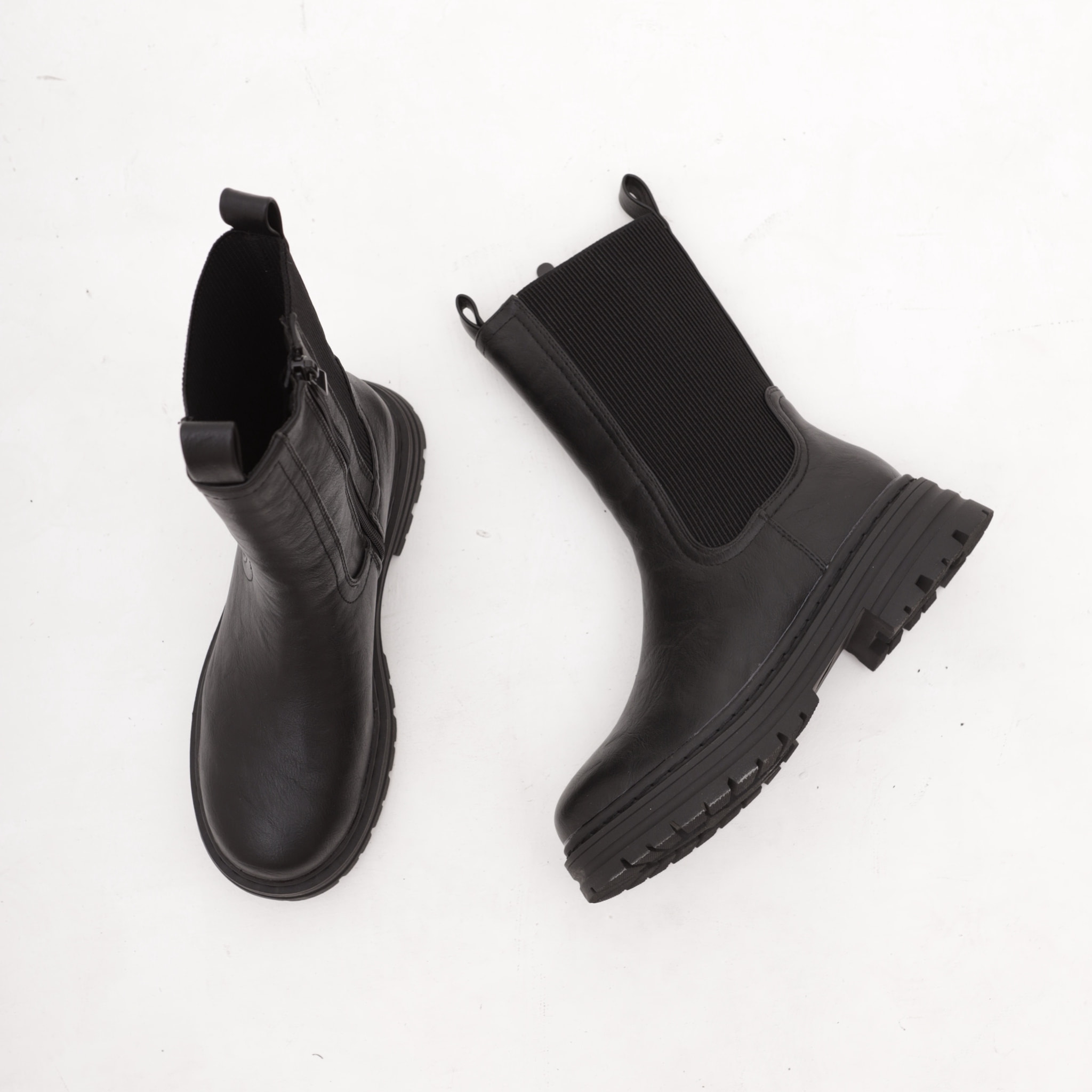 STIVALETTO ELASTICO E ZIP NERO