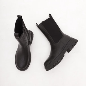 STIVALETTO ELASTICO E ZIP NERO