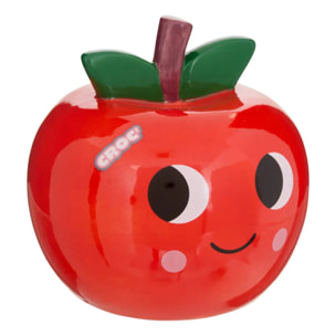 Tirelire Enfant Pomme Chacha 13x13x13 cm Rouge